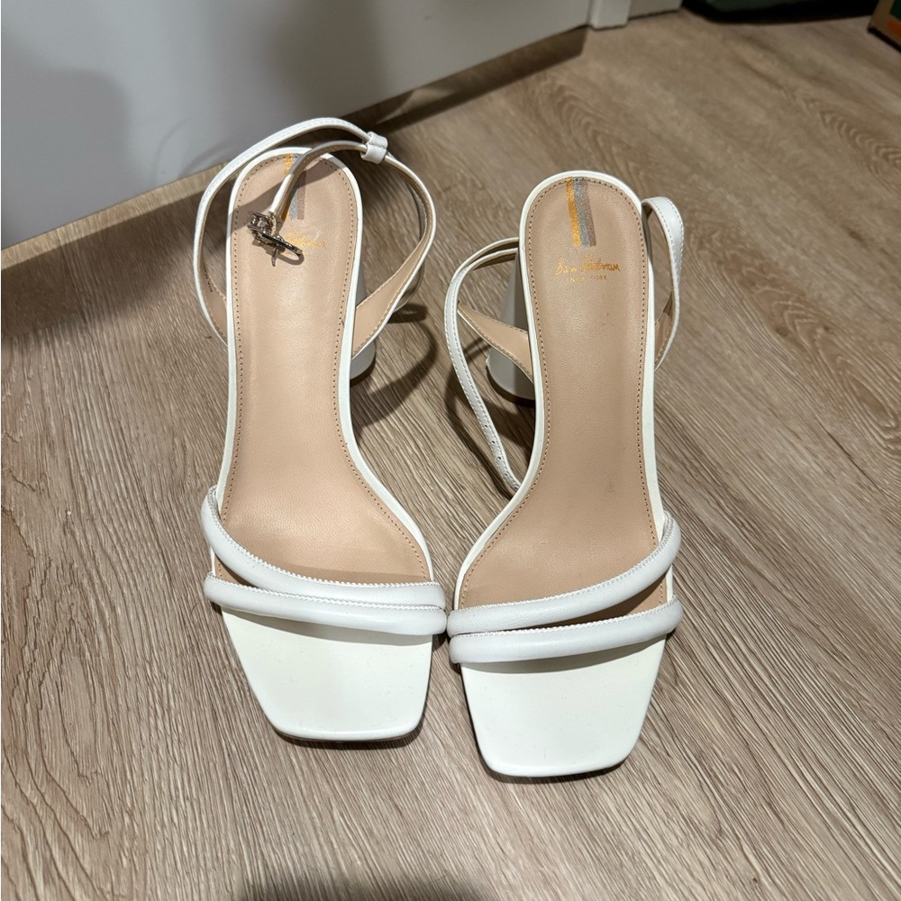 Sam Edelman Kia Block Heel Sandal in white size 10